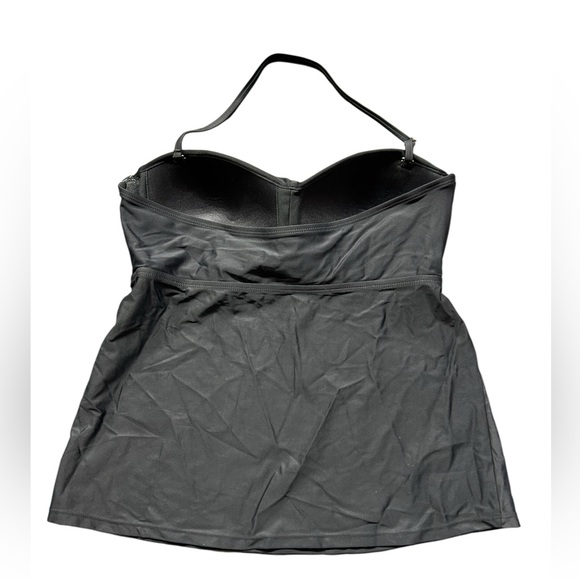 CATALINA womens black tankini bandeau swim top w detachable strap size L NWT - Picture 4 of 6